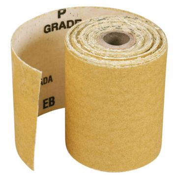 SCHUURPAPIER MINIROL P120 - 5 M X 115 MM - GEEL (10 PER OVERDOOS)