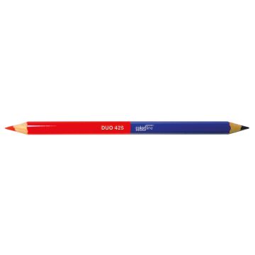 DUO MARKER "DUO 425" 50% ROOD / 50% BLAUW - Ø 10 MM X 17,5 CM - PER STUK