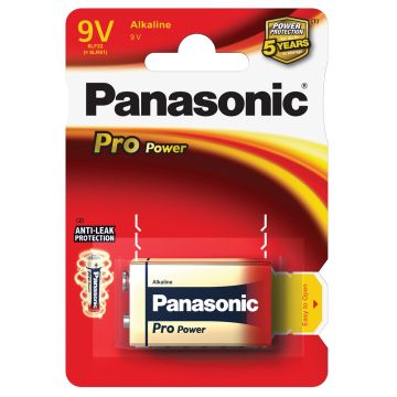 BATTERIJ PANASONIC "PRO POWER"- TYPE 9V (12 PER OVERDOOS)