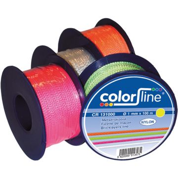 FICELLE DE MAÇON 1 MM X 50 M - NYLON - JAUNE FLUO (5 PCS PAR SUREMBAL.)