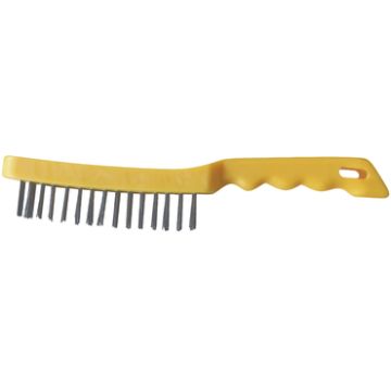 24 STAINLESS STEEL 4 ROW BRUSHES - PLASTIC HANDLE - 044272