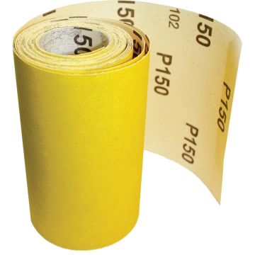 SCHUURPAPIER MINIROL P40 - 5 M X 115 MM - GEEL (10 PER OVERDOOS)