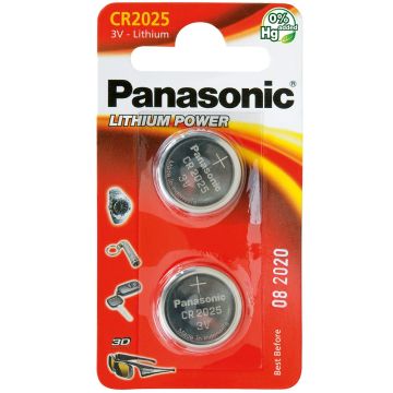 BATTERIJ PANASONIC "LITHIUM POWER" KNOOPCELBATTERIJEN - TYPE CR-2025 (12 PER OVERDOOS)