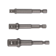 ADAPTER SET 3-DELIG (1/4" ZESKANT=>1/2",3/8",1/4" VIERKANT MET KOGEL