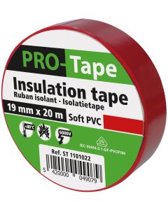 ISOLATIETAPE 19 MM X 20M X 0,15MM, VDE / ROOD (40 PER OVERDOOS)