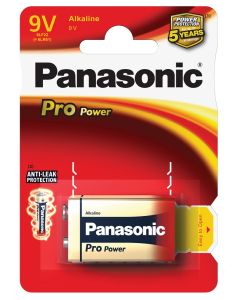 BATTERIJ PANASONIC "PRO POWER"- TYPE 9V (12 PER OVERDOOS)