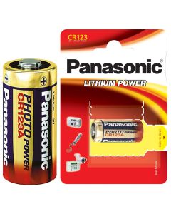 BATTERIJ PANASONIC "LITHIUM POWER"- TYPE CR-123 (10 PER OVERDOOS)