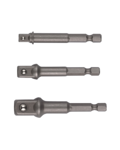 ADAPTER SET 3-DELIG (1/4" ZESKANT=>1/2",3/8",1/4" VIERKANT MET KOGEL