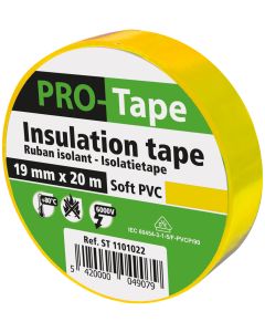 ISOLATIETAPE 19 MM X 20M X 0,15MM, VDE / GEEL (40 PER OVERDOOS)